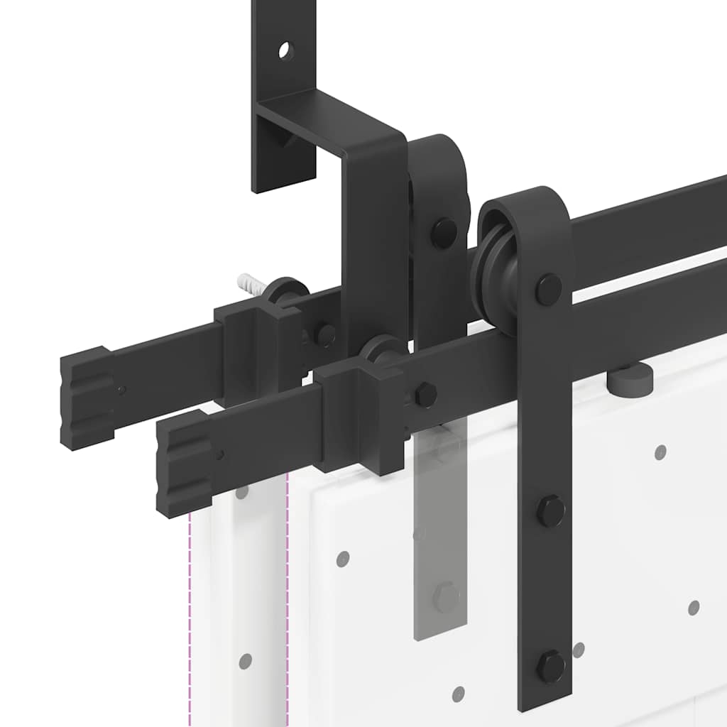 Sliding Door Hardware Kit 213,5 cm Steel Black