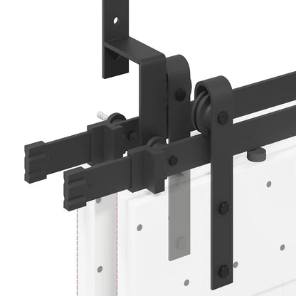 Sliding Door Hardware Kit 213,5 cm Steel Black