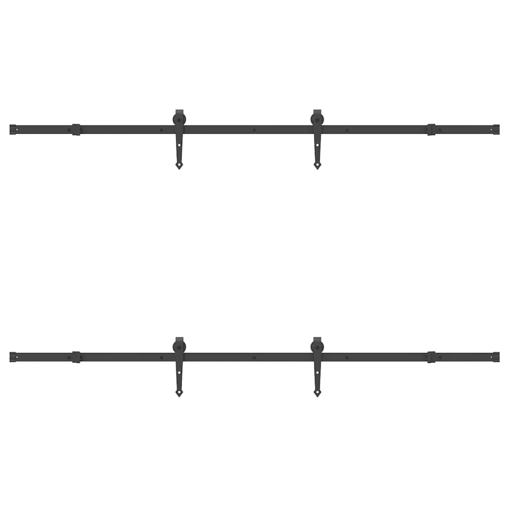 Sliding Door Hardware Kit 213,5 cm Steel Black