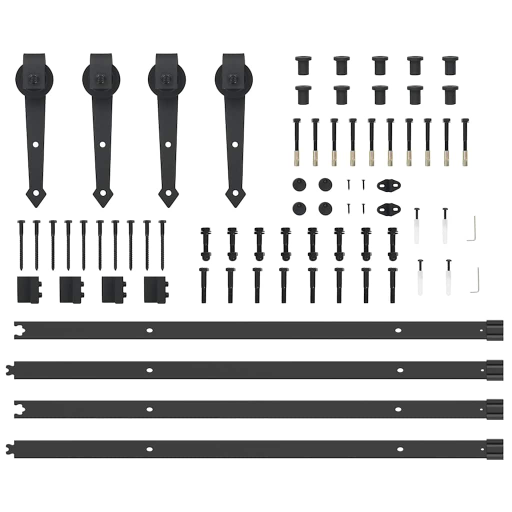 Sliding Door Hardware Kit 213,5 cm Steel Black