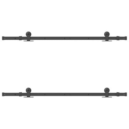 Sliding Door Hardware Kit 152,5 cm Steel Black