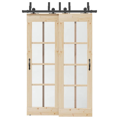 Sliding Door Hardware Kit 152,5 cm Steel Black