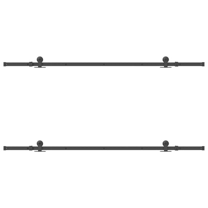 Sliding Door Hardware Kit 213,5 cm Steel Black