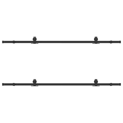 Sliding Door Hardware Kit 213,5 cm Steel Black