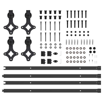 Sliding Door Hardware Kit 213,5 cm Steel Black