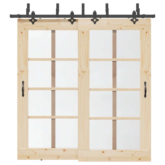 Sliding Door Hardware Kit 213,5 cm Steel Black