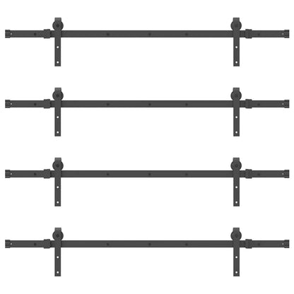 Sliding Door Hardware Kit 305 cm Steel Black
