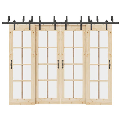 Sliding Door Hardware Kit 305 cm Steel Black