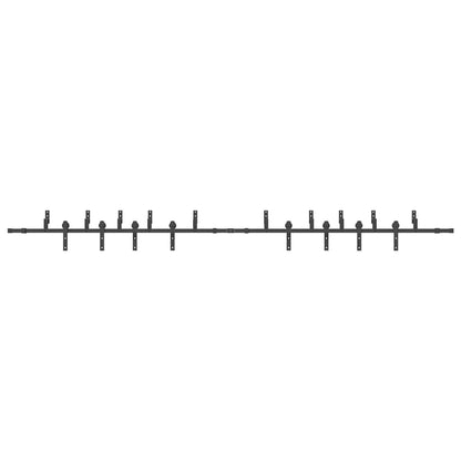 Sliding Door Hardware Kit 427 cm Steel Black