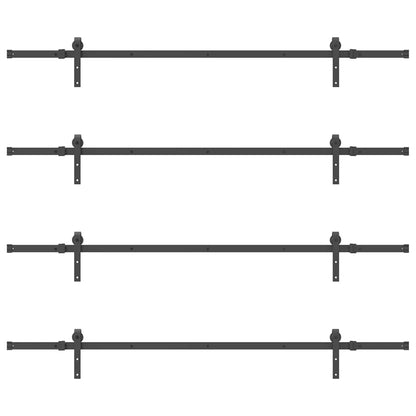 Sliding Door Hardware Kit 427 cm Steel Black