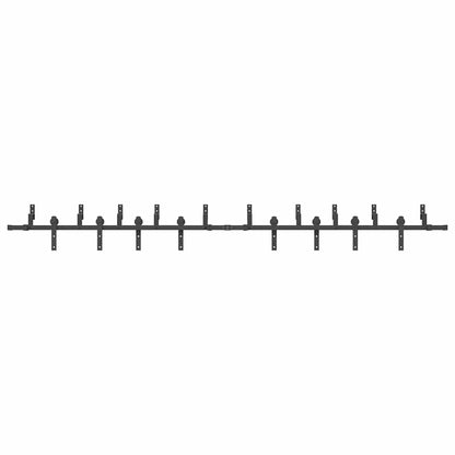 Sliding Door Hardware Kit 366 cm Steel Black