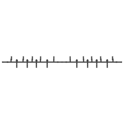 Sliding Door Hardware Kit 400 cm Steel Black
