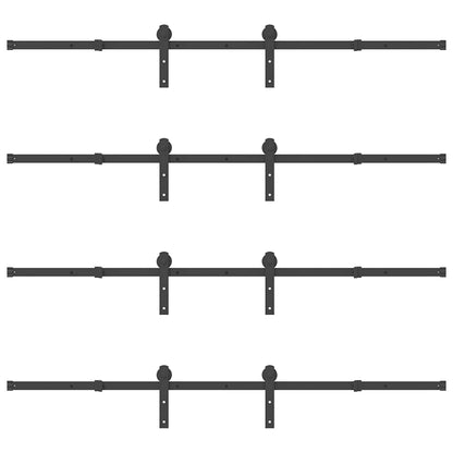Sliding Door Hardware Kit 400 cm Steel Black