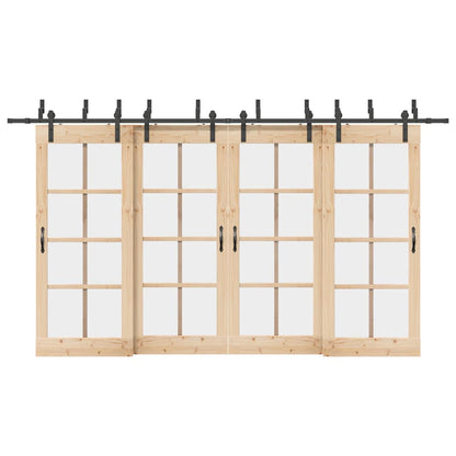Sliding Door Hardware Kit 400 cm Steel Black