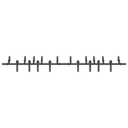 Sliding Door Hardware Kit 305 cm Steel Black