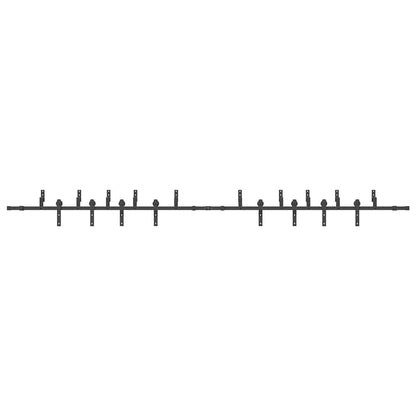 Sliding Door Hardware Kit 427 cm Steel Black
