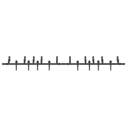Sliding Door Hardware Kit 305 cm Steel Black
