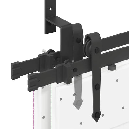 Sliding Door Hardware Kit 305 cm Steel Black