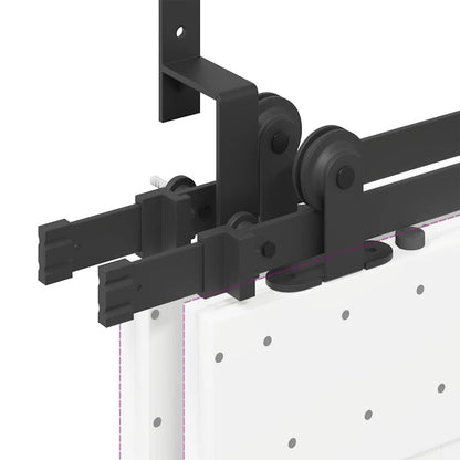 Sliding Door Hardware Kit 305 cm Steel Black