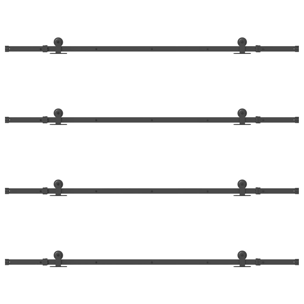 Sliding Door Hardware Kit 427 cm Steel Black