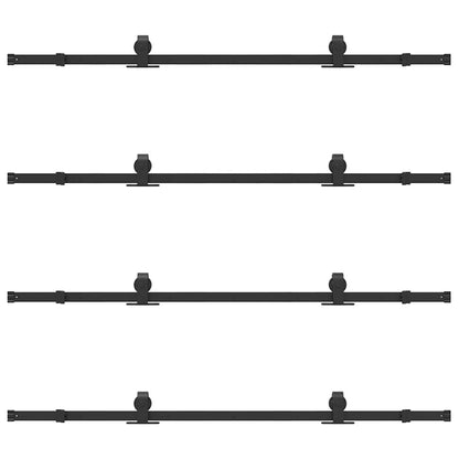Sliding Door Hardware Kit 366 cm Steel Black