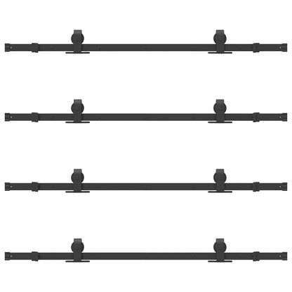 Sliding Door Hardware Kit 305 cm Steel Black