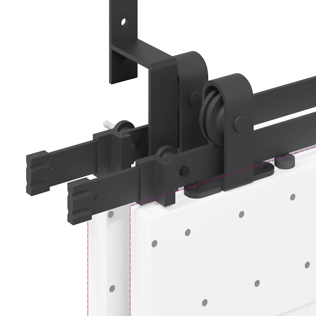 Sliding Door Hardware Kit 305 cm Steel Black