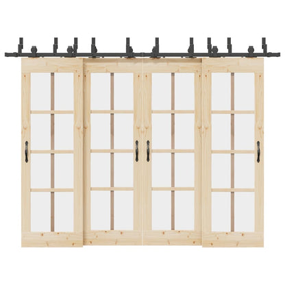 Sliding Door Hardware Kit 305 cm Steel Black