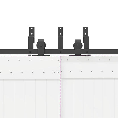 Sliding Door Hardware Kit 427 cm Steel Black