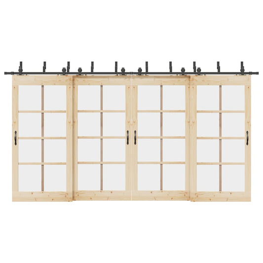 Sliding Door Hardware Kit 427 cm Steel Black