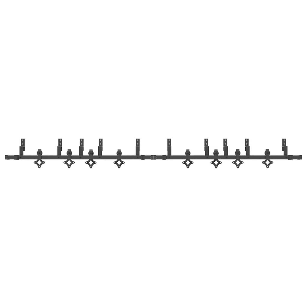 Sliding Door Hardware Kit 305 cm Steel Black