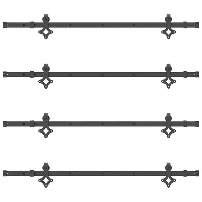 Sliding Door Hardware Kit 305 cm Steel Black