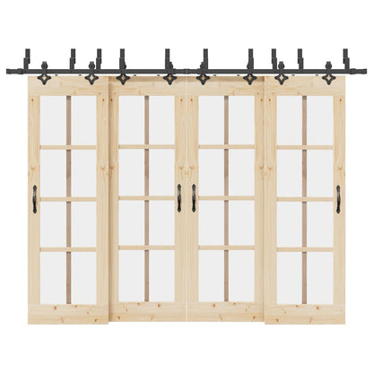Sliding Door Hardware Kit 305 cm Steel Black