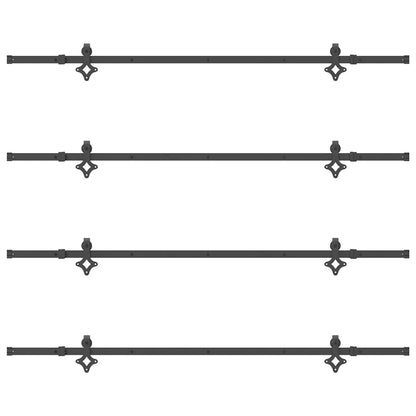 Sliding Door Hardware Kit 427 cm Steel Black