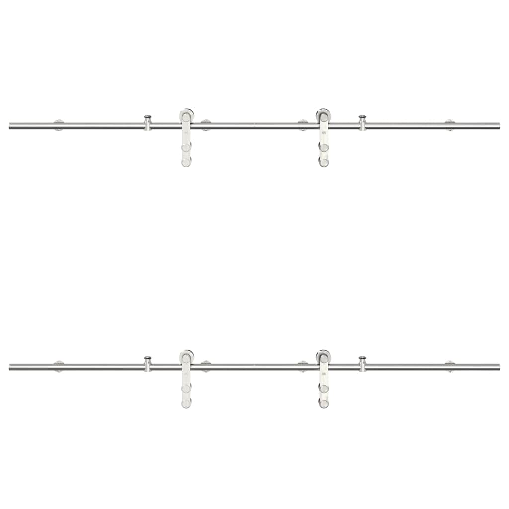 Sliding Door Hardware Kit 183 cm Stainless Steel Silver
