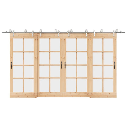 Sliding Door Hardware Kit 400 cm Stainless Steel Silver
