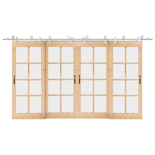 Sliding Door Hardware Kit 400 cm Stainless Steel Silver