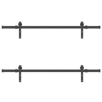 Sliding Door Hardware Kit 305 cm Steel Black