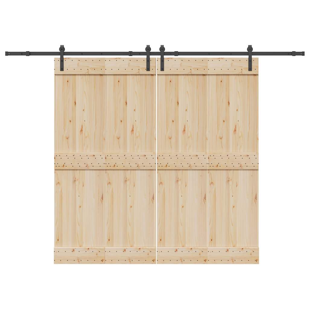 Sliding Door Hardware Kit 305 cm Steel Black