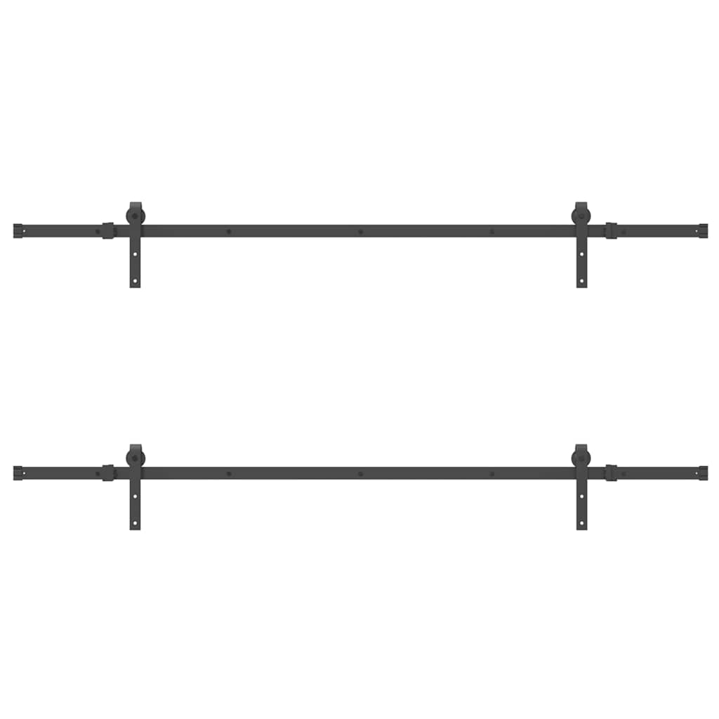 Sliding Door Hardware Kit 427 cm Steel Black