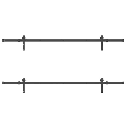 Sliding Door Hardware Kit 427 cm Steel Black