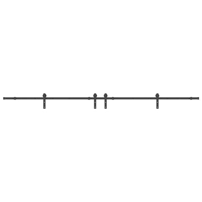 Sliding Door Hardware Kit 366 cm Steel Black