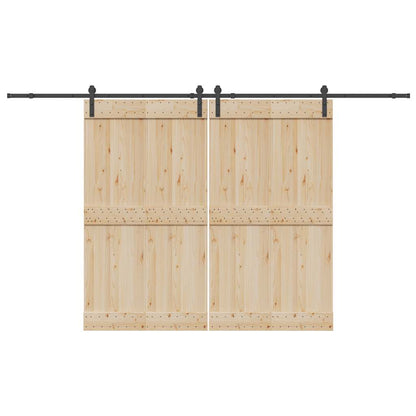 Sliding Door Hardware Kit 366 cm Steel Black
