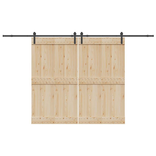 Sliding Door Hardware Kit 366 cm Steel Black