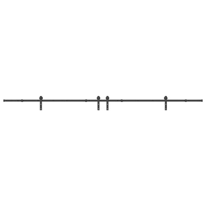 Sliding Door Hardware Kit 400 cm Steel Black