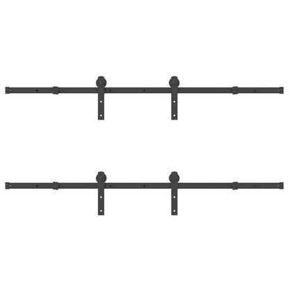 Sliding Door Hardware Kit 400 cm Steel Black