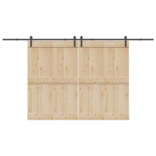 Sliding Door Hardware Kit 400 cm Steel Black
