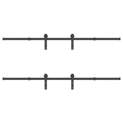 Sliding Door Hardware Kit 427 cm Steel Black