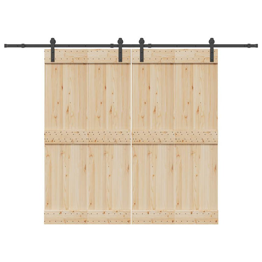 Sliding Door Hardware Kit 427 cm Steel Black