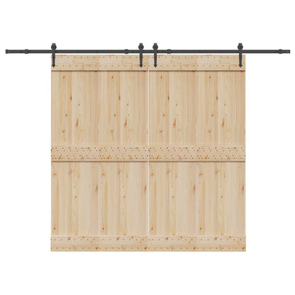 Sliding Door Hardware Kit 305 cm Steel Black